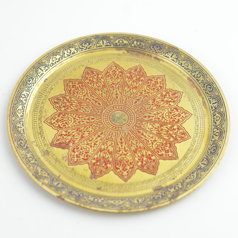 Set of 6 vintage brass plates, Morocco 1960s