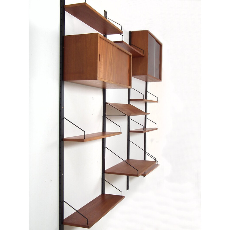 Danish Royal System shelving system in teak and metal, Poul CADOVIUS - 1960s