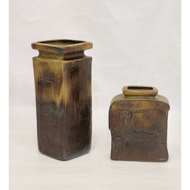 Pair of vintage ceramic vases by Heiner Balzar for Steuler, Germany 1970