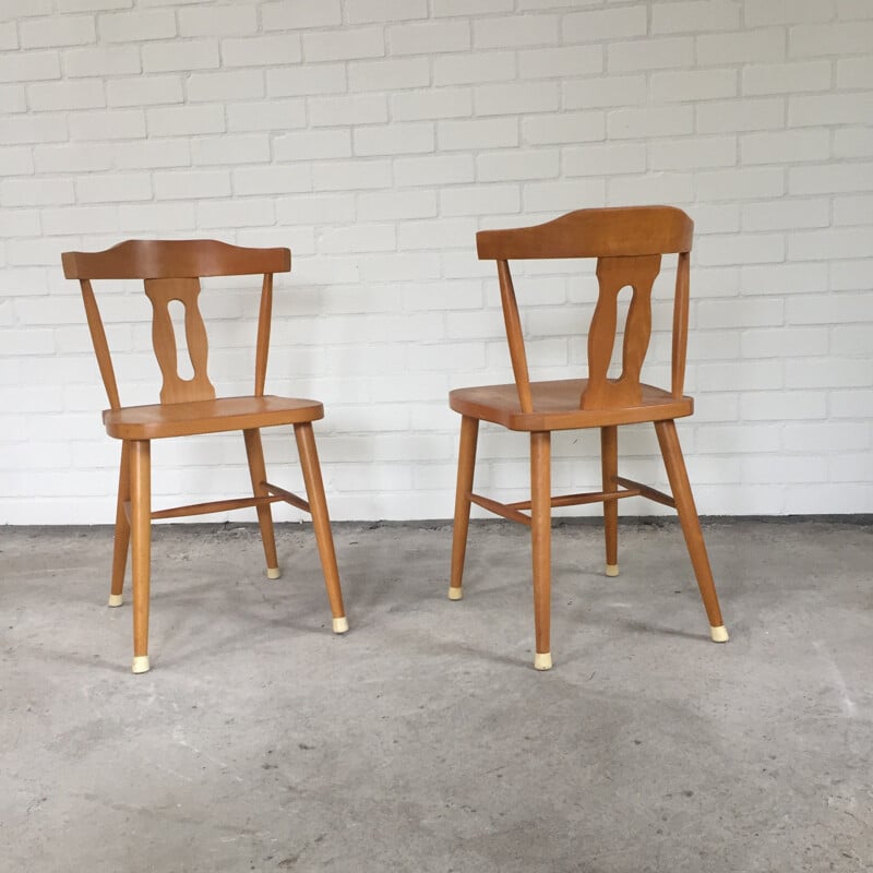 Pair of vintage Drevounia chairs, Czechoslovakia