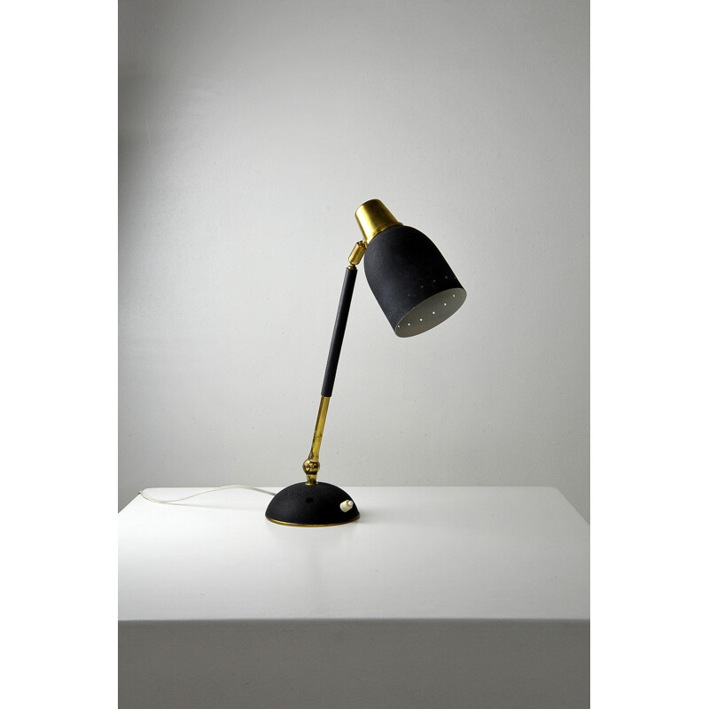 Vintage articulated lamp in brass and lacquered aluminium, Italy 1950s