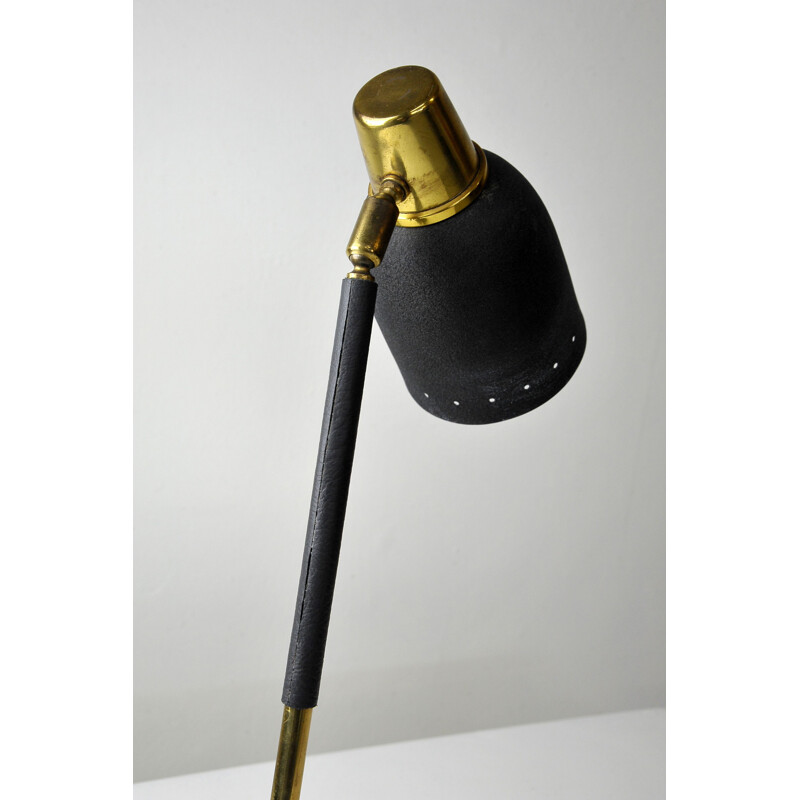 Vintage articulated lamp in brass and lacquered aluminium, Italy 1950s