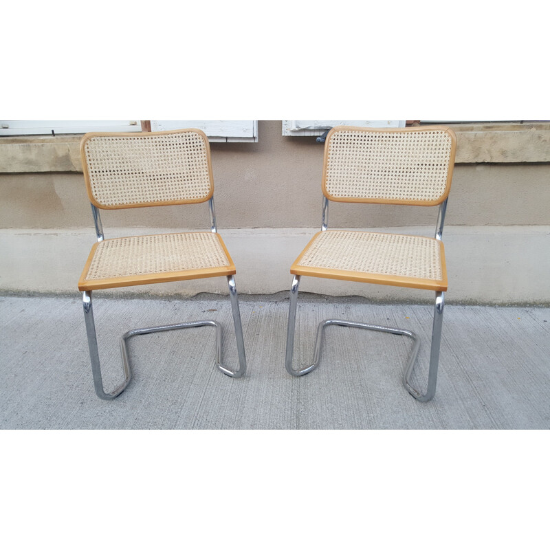 Pair of vintage cane chairs