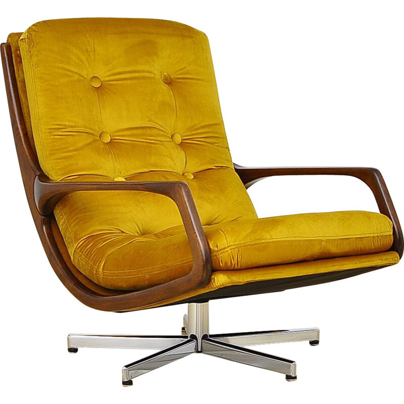 Vintage Swivel Armchair in velor 1960s