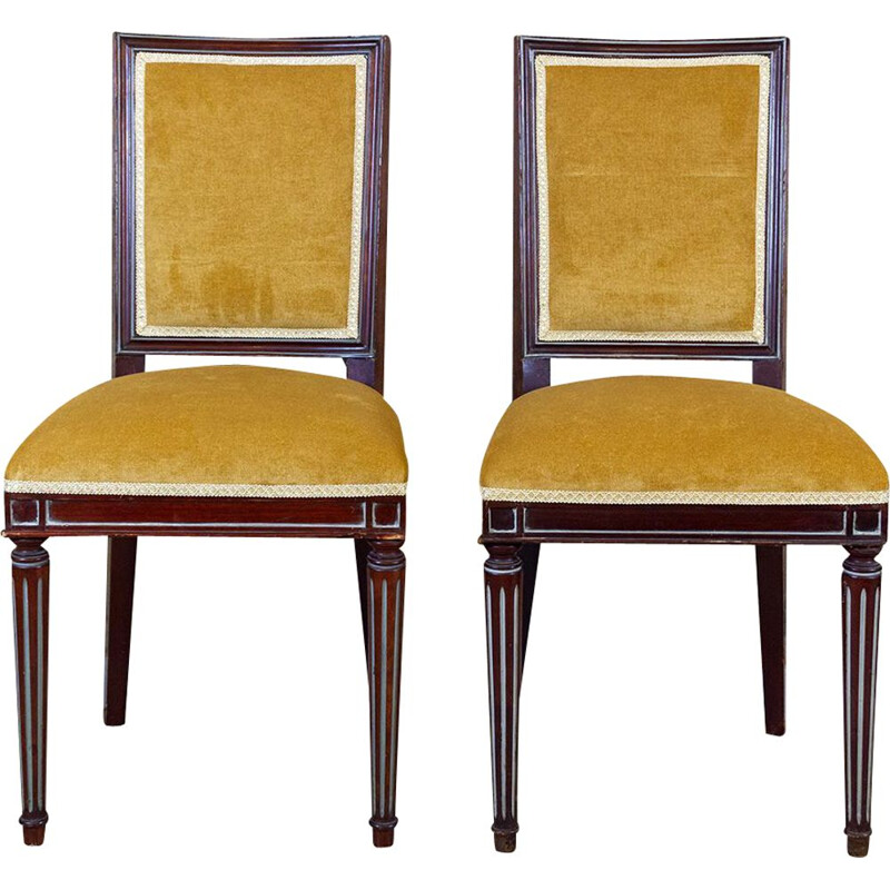 Paire de chaises vintage Louis XVI, Espagne 1940