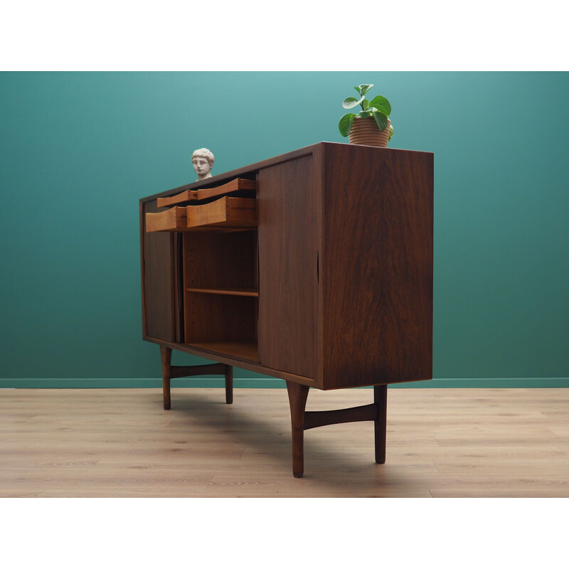 Vintage rosewood highboard by Henning Kjaernulf for Bruno Hansen, Denmark 1960