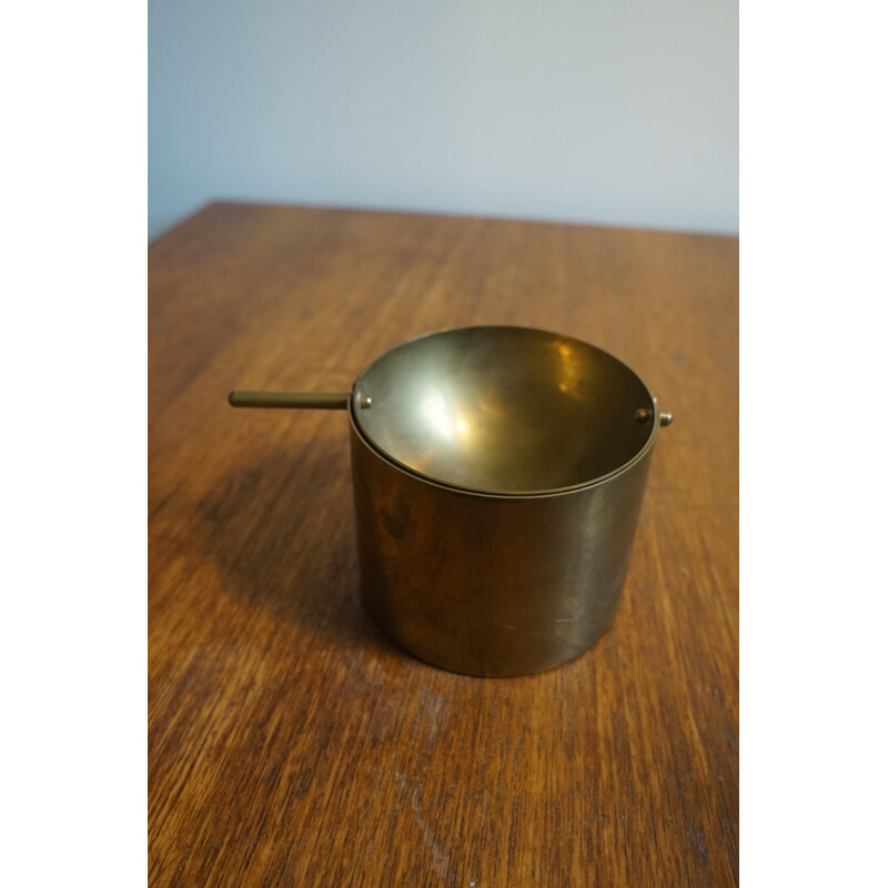 Vintage Brass Cylinda Ashtray by Arne Jacobsen for Stelton 1970s