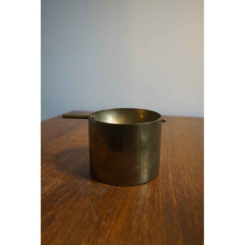 Vintage Brass Cylinda Ashtray by Arne Jacobsen for Stelton 1970s