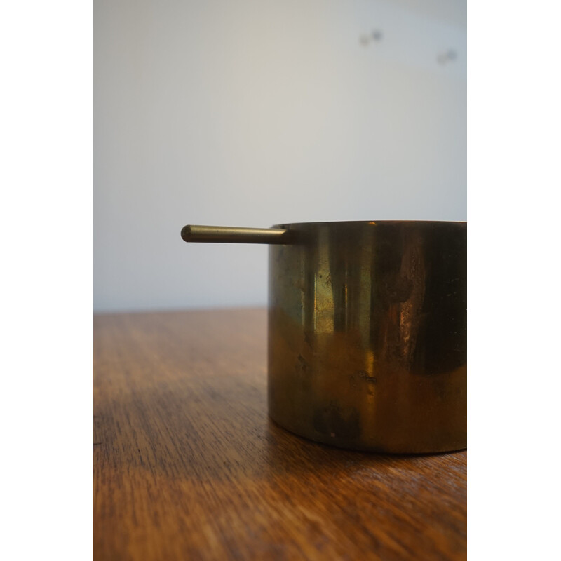 Vintage Brass Cylinda Ashtray by Arne Jacobsen for Stelton 1970s