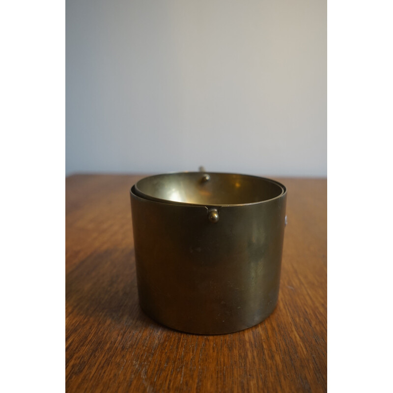 Vintage Brass Cylinda Ashtray by Arne Jacobsen for Stelton 1970s