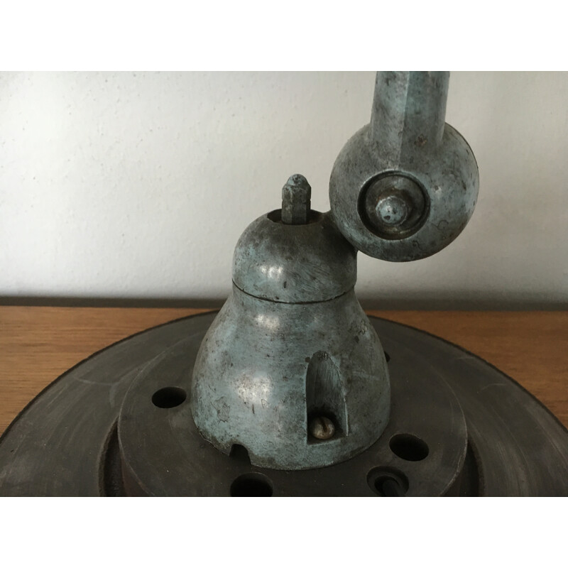 Lampe Jieldé industrielle en acier patine origine, Jean-Louis DOMECQ - 1950