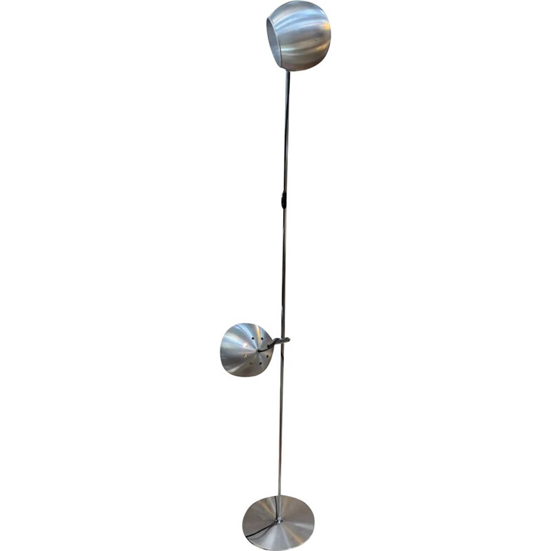 Lámpara de pie de acero vintage 1970