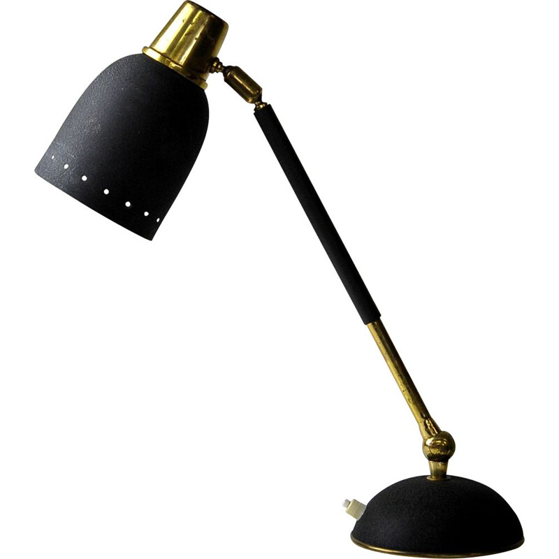 Vintage articulated lamp in brass and lacquered aluminium, Italy 1950s