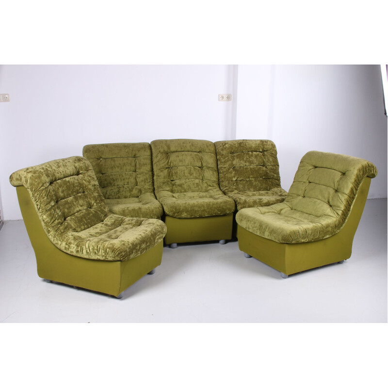 Vintage sofa moss green 1960s