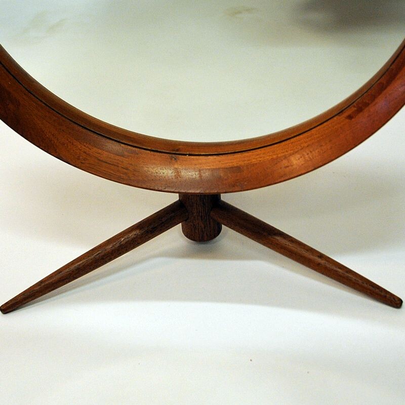 Vintage Teak flip-top table mirror by Pedersen & Hansen, Denmark 1960s