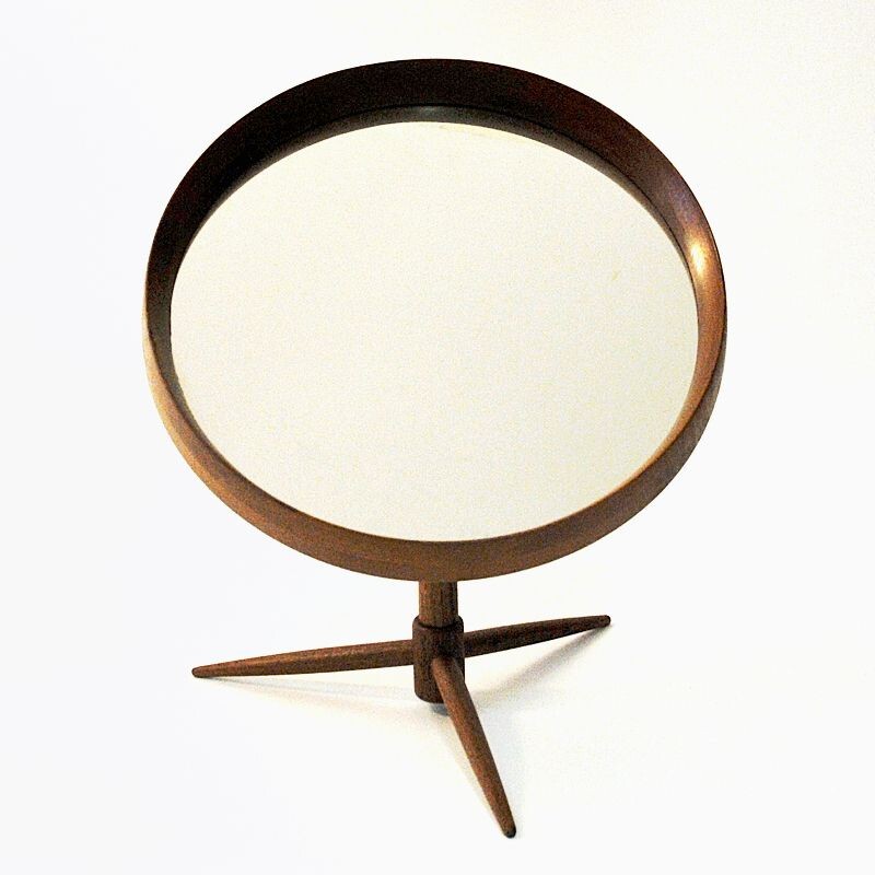 Vintage Teak flip-top table mirror by Pedersen & Hansen, Denmark 1960s