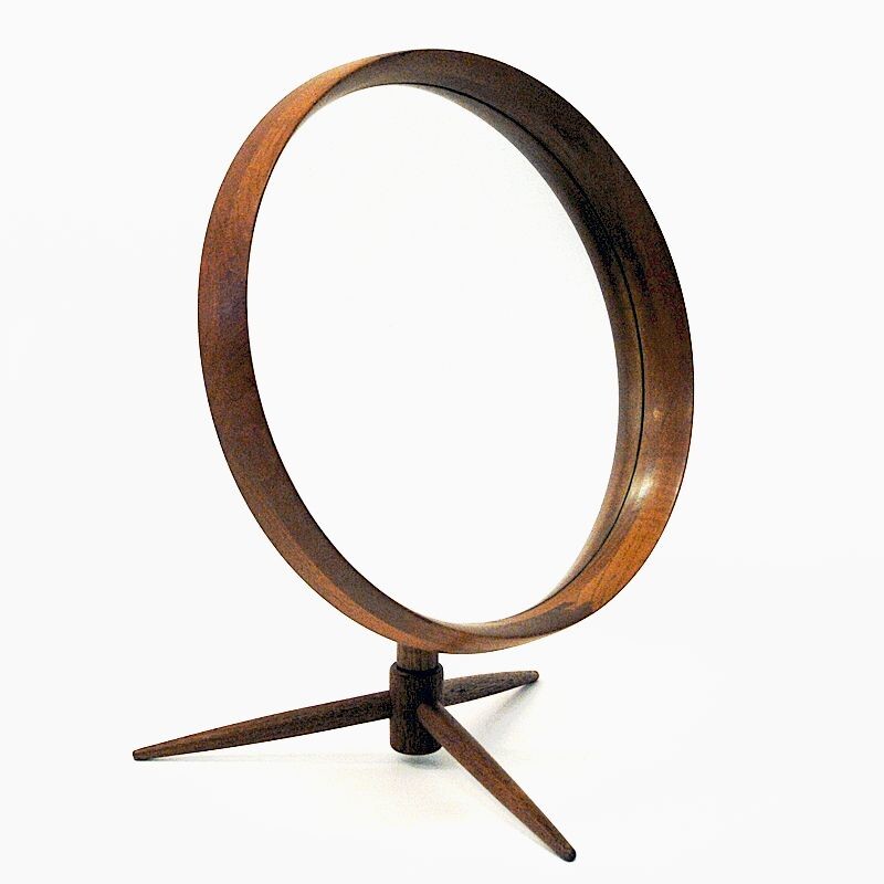 Vintage Teak flip-top table mirror by Pedersen & Hansen, Denmark 1960s