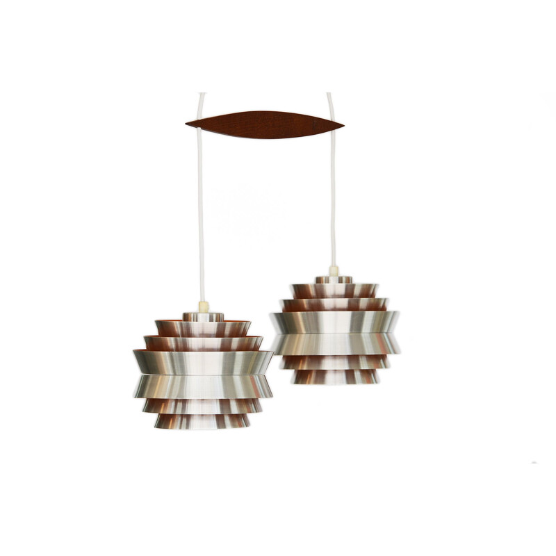 Pair of vintage pendant lights "Trava" by Carl Thore for Granhaga, Sweden 1960s