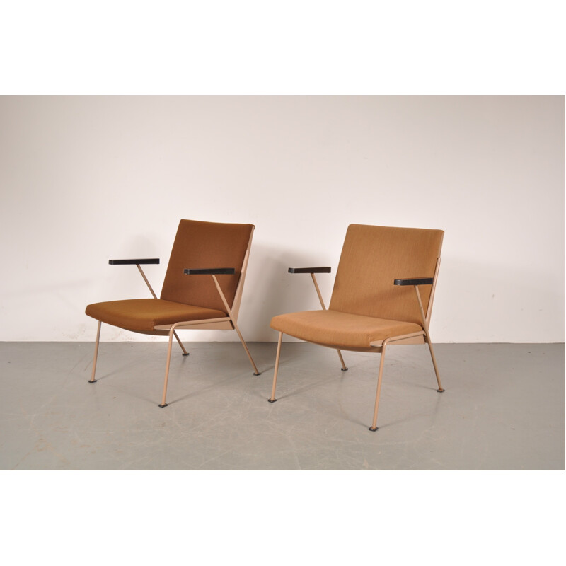 Mid-century Ahrend easy chair in metal and brown fabric, Wim RIETVELD - 1950s