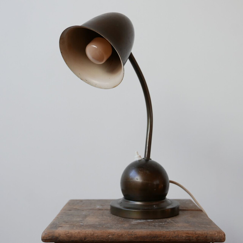 Vintage Adjustable Brass Table Lamp by W H Gispen for Daalderop Dutch