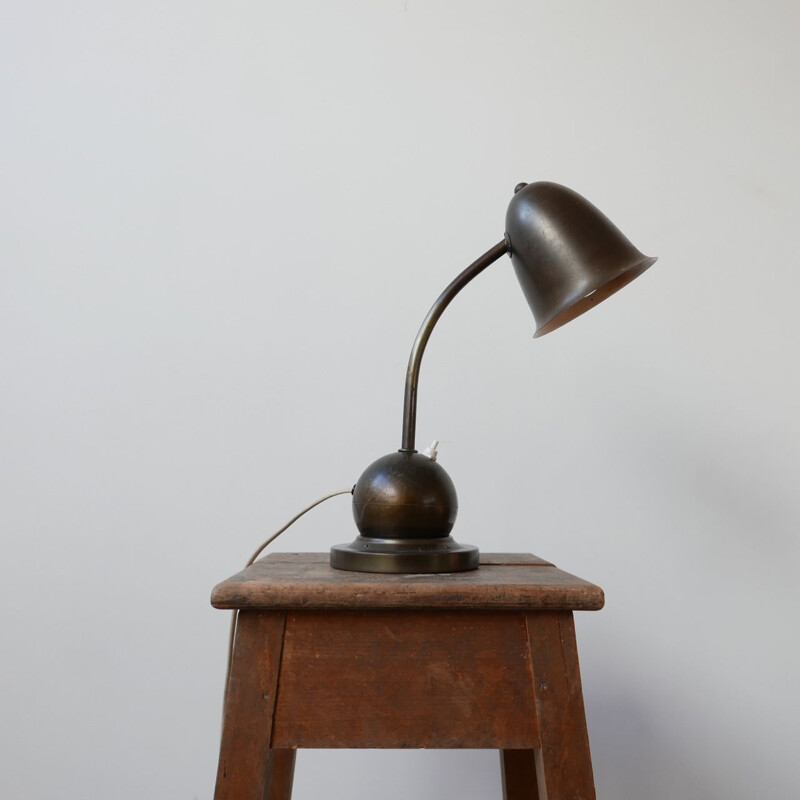 Vintage Adjustable Brass Table Lamp by W H Gispen for Daalderop Dutch