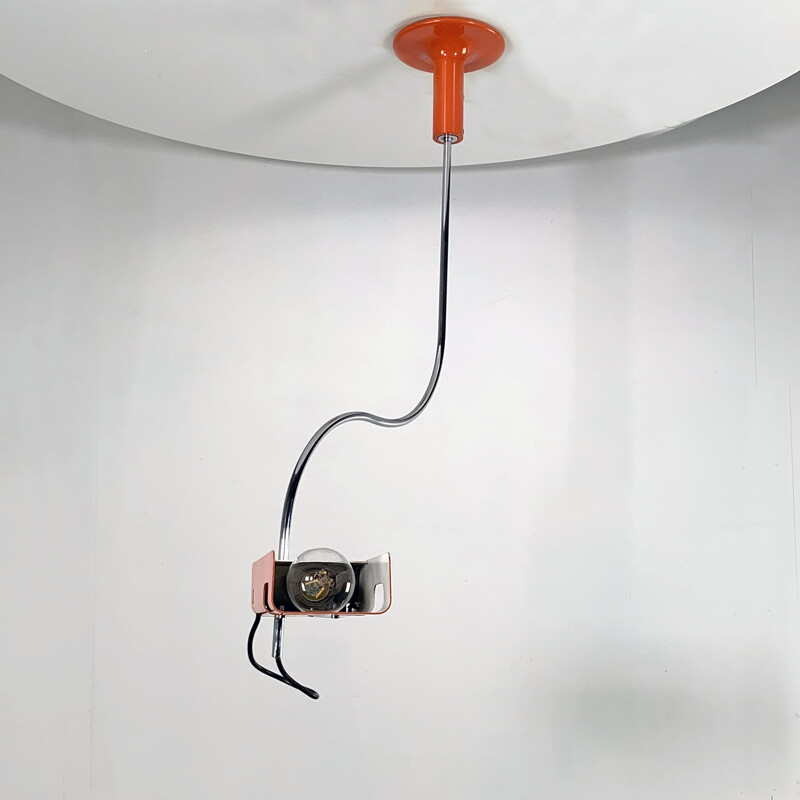 Lampe de plafond vintage Orange Spider de Joe Colombo pour Oluce 1960
