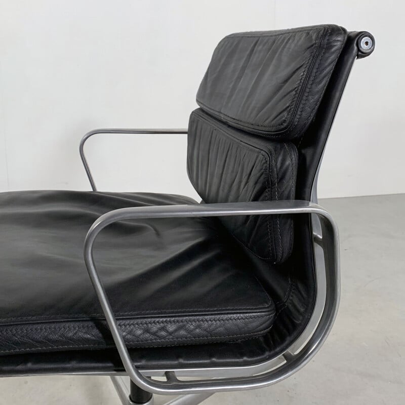 Vintage Swivel Desk Chair EA208 Soft Pad by Charles & Ray Eames for ICF 1970s