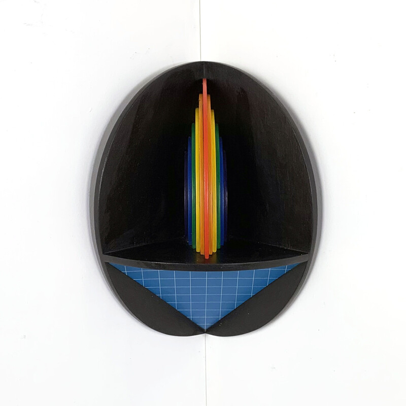 Vintage Wall Sculpture "Arcobaleno" by Lucio Del Pezzo 1977s