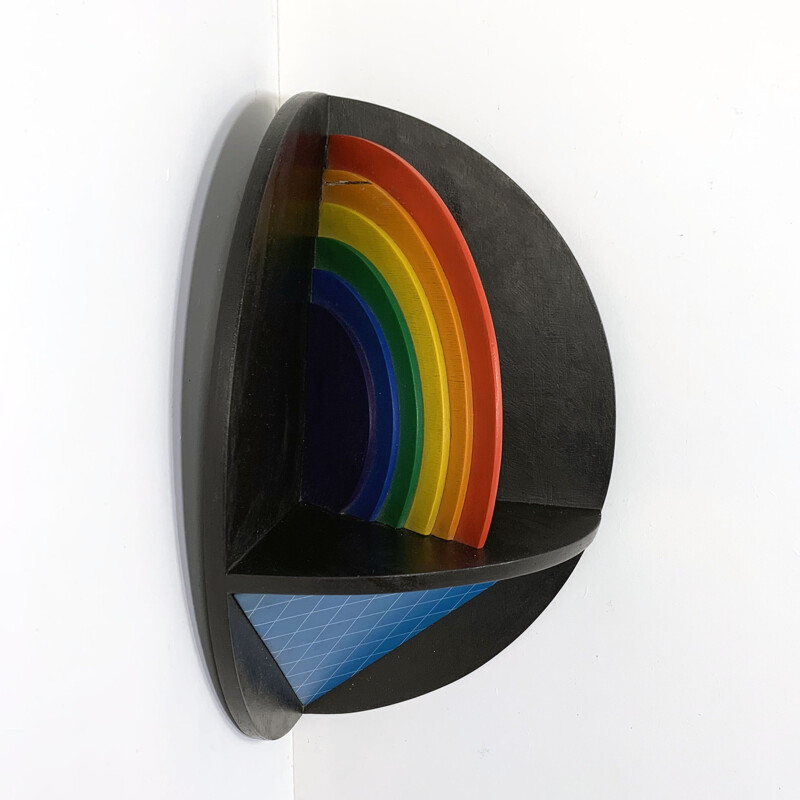 Vintage Wall Sculpture "Arcobaleno" by Lucio Del Pezzo 1977s