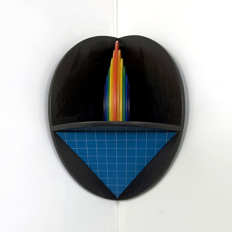 Vintage Wall Sculpture "Arcobaleno" by Lucio Del Pezzo 1977s