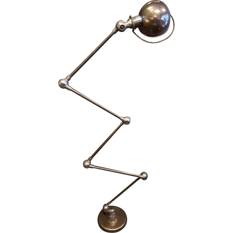 "Jieldé" industrial 5 arms lamp in brushed iron, Jean Louis DOMECQ - 1960s