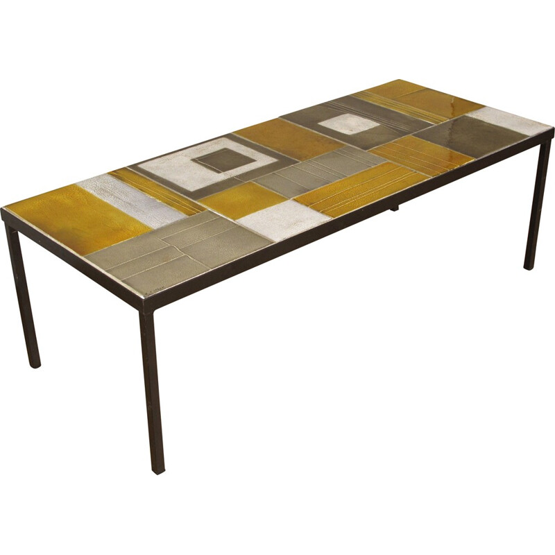 Coffee table in Vallauris ceramic, Roger Capron - 1960s