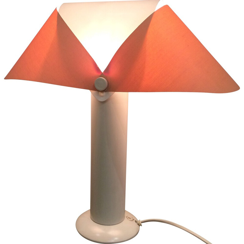 Petite lampe Courrèges modulable blanche et rose orange, André COURREGES - 1985