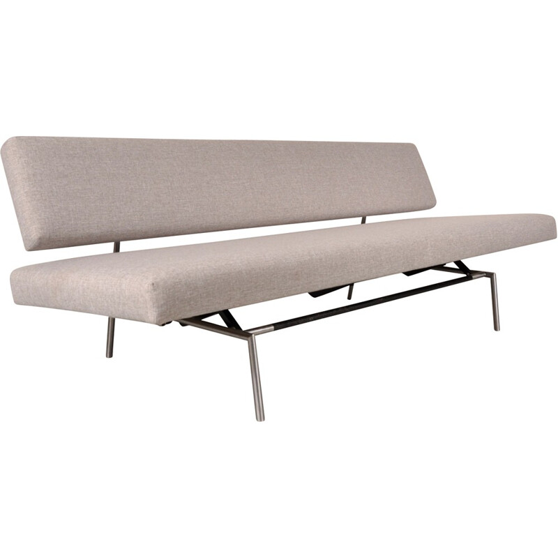 't Spectrum 3-seater sofa in chromed metal and grey fabric, Martin VISSER - 1960s