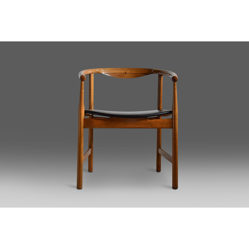 Conjunto de 4 cadeiras modernas de carvalho e wengué PP 203 de Hans Wegner 1969