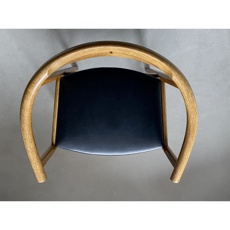 Set of 4 vintage PP 203 modern oak and wenge chairs by Hans Wegner 1969