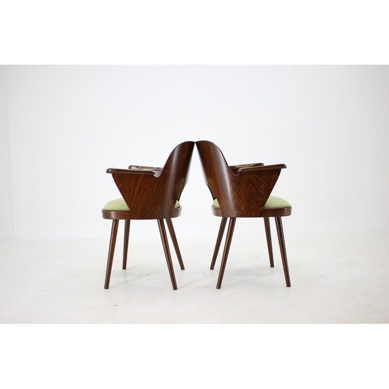 Set of 4 vintage wooden chairs by Oswald Haerdtl, Czechoslovakia 1960