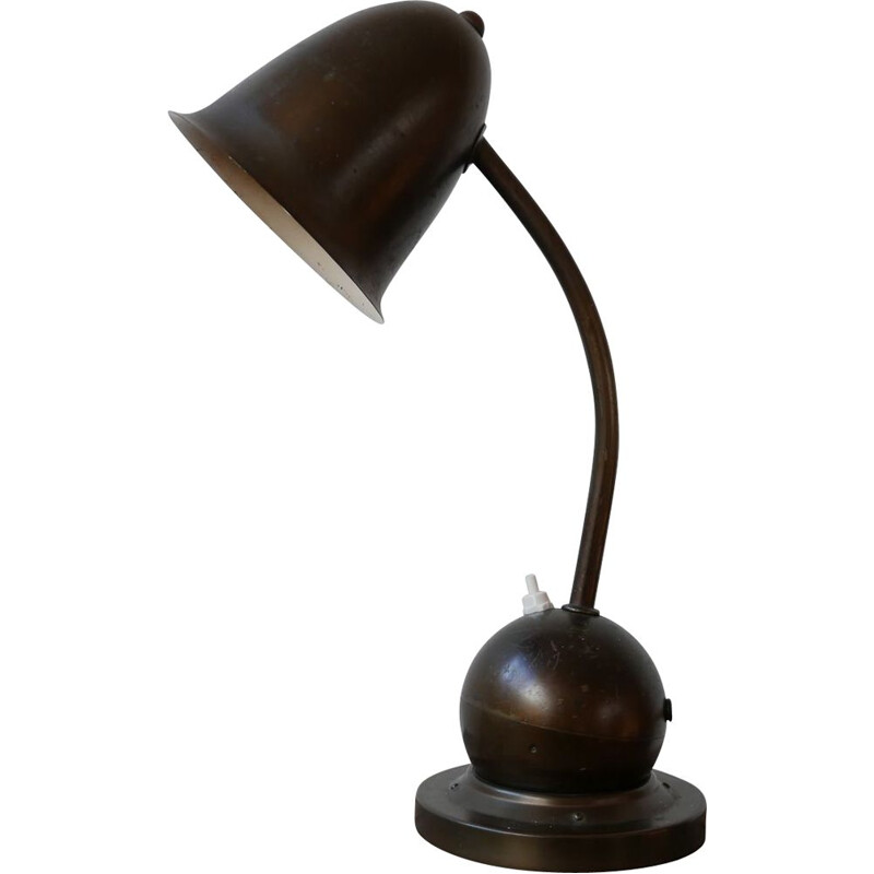 Lampe de table vintage ajustable en laiton par W H Gispen pour Daalderop Néerlandaise