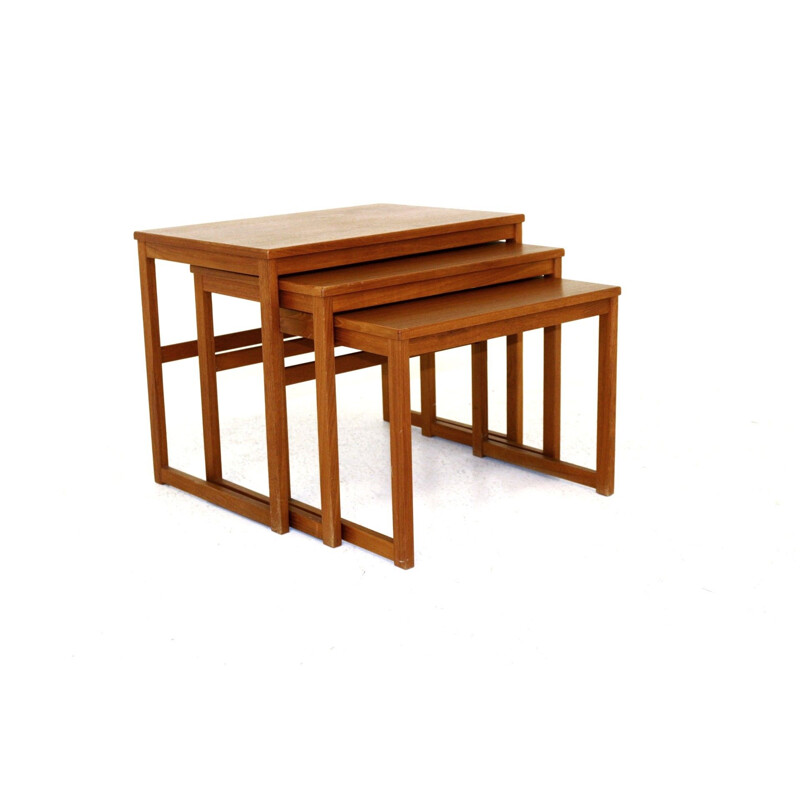 Vintage teak nesting tables by Svante Skogh, Sweden 1960s