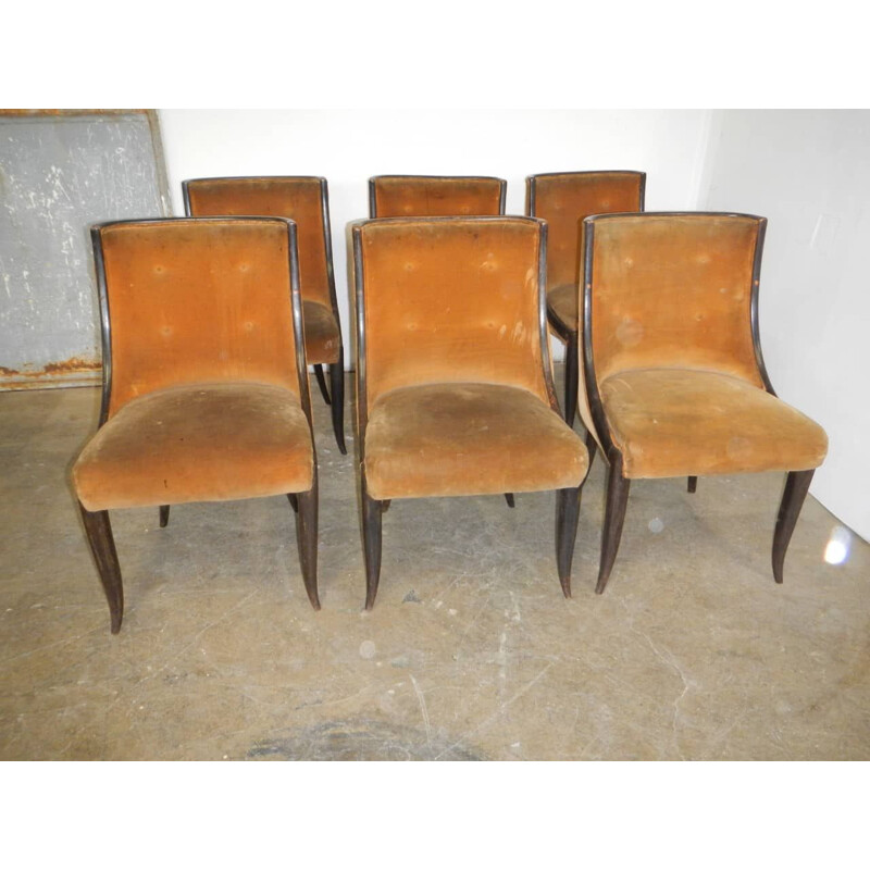 Set aus 6 gepolsterten Vintage-Stühlen Buffa