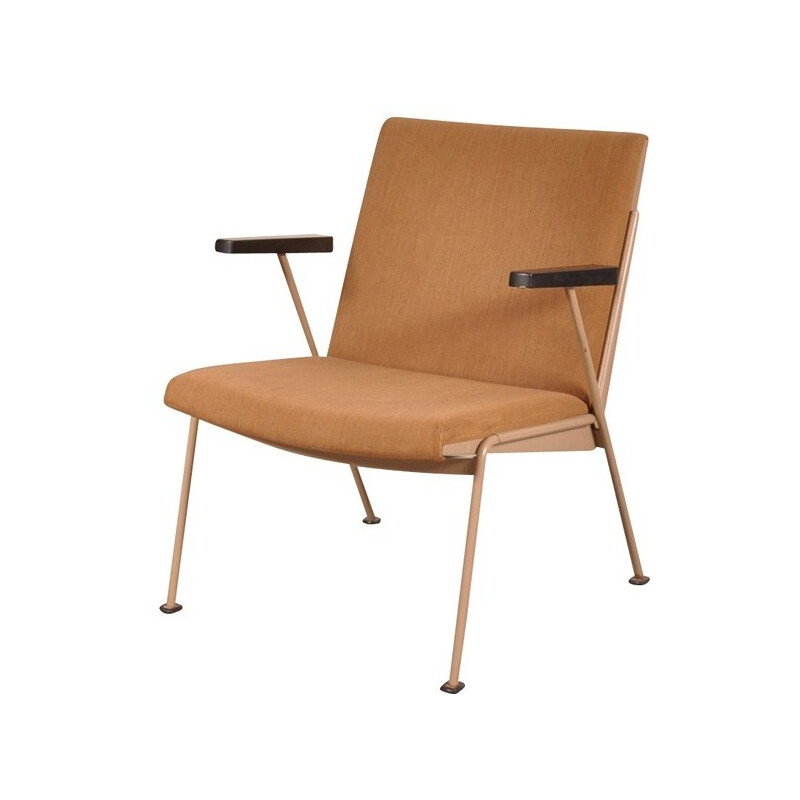 Mid-century Ahrend easy chair in metal and brown fabric, Wim RIETVELD - 1950s