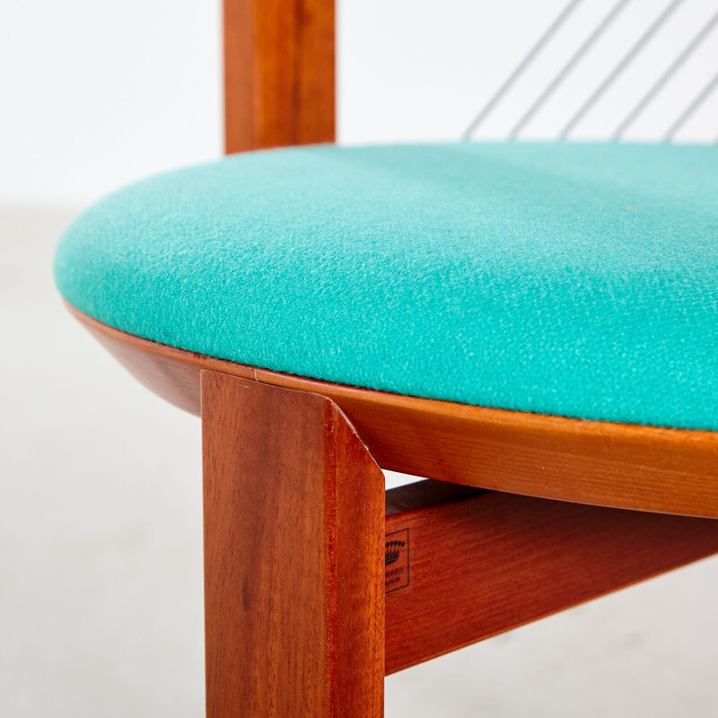Lot de 4 chaises de salle à manger vintage String de Niels Jorgen Haugesen pour Tranekaer Furniture, Danemark 1980