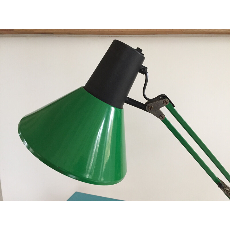 Vintage industrial green architect's lamp 1970s