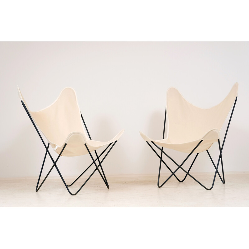 Pair of vintage Butterfly armchairs by Jorge Ferrari Hardoy for Knoll 1970s