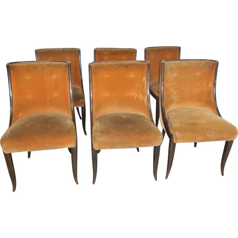 Set of 6 vintage Buffa padded chairs