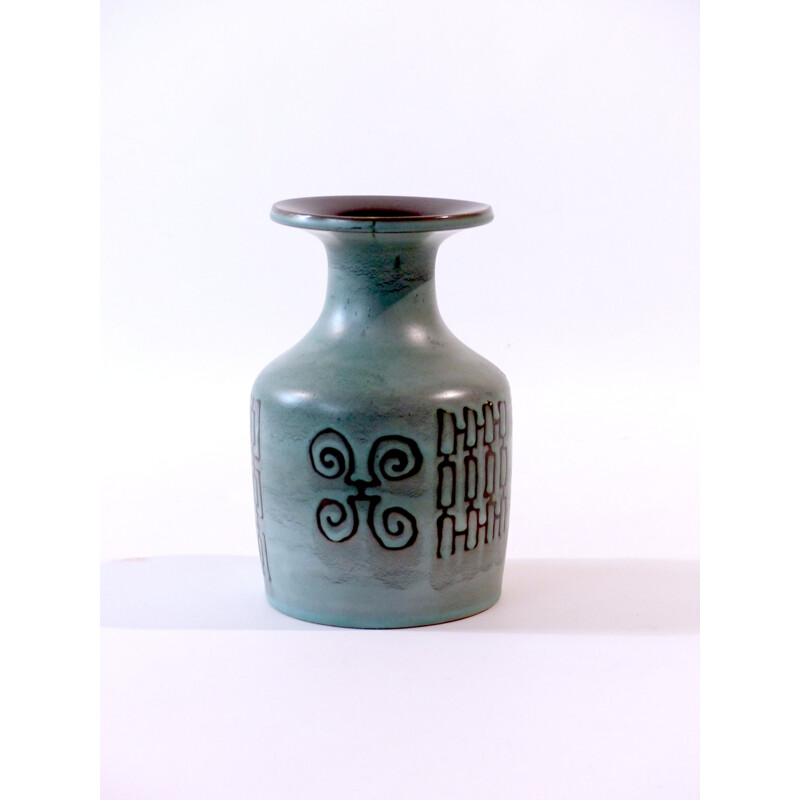 Grand vase vintage Hellas à motifs abstraits par Keramik Keruskas 1960