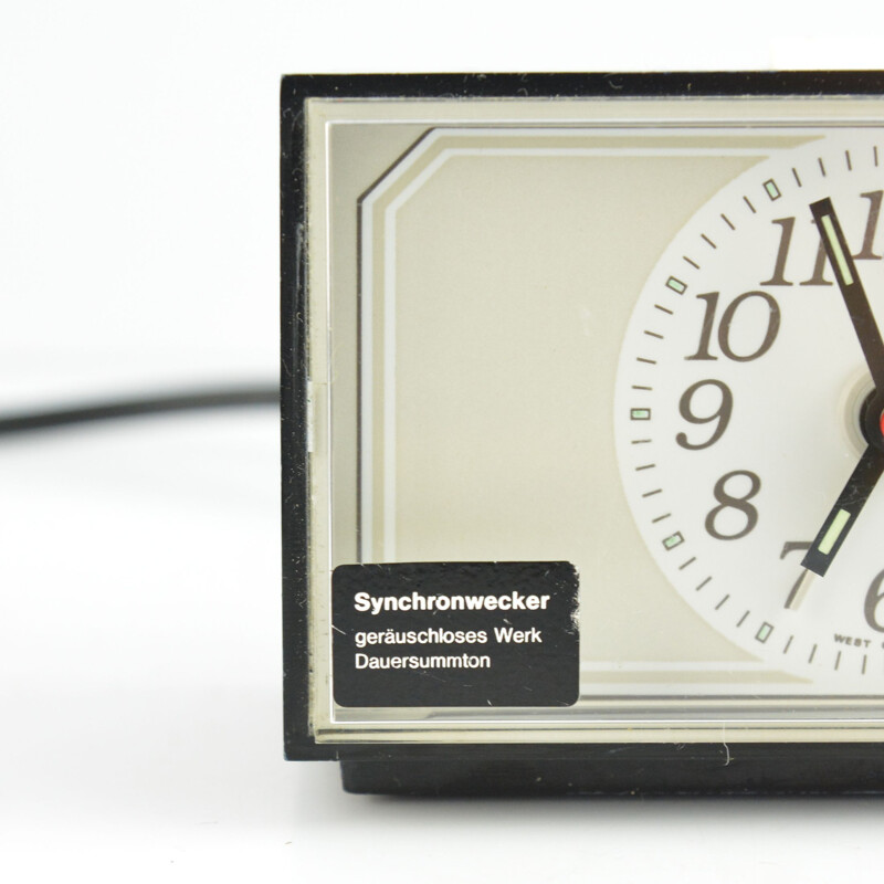 Vintage electric clock with Staiger alarm clock, Germany 1970