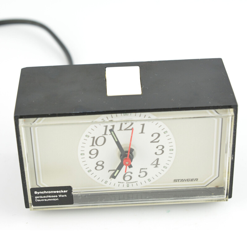 Vintage electric clock with Staiger alarm clock, Germany 1970