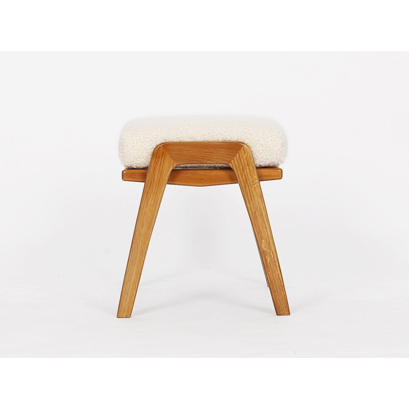 Vintage alpaca stool, Czechoslovakia 1960