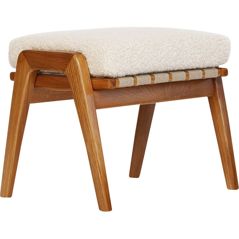 Vintage alpaca stool, Czechoslovakia 1960